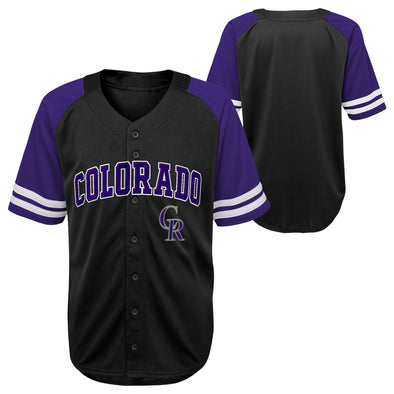 Outerstuff MLB Kids Colorado Rockies Button Up Baseball Team Home Jersey