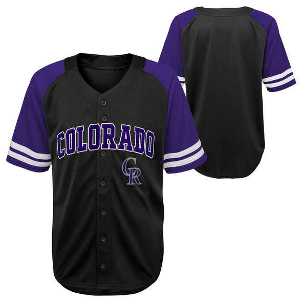Outerstuff MLB Kids Colorado Rockies Button Up Baseball Team Home Jersey
