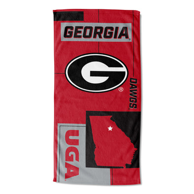 Northwest NCAA Georgia Bulldogs State Line Beach Towel