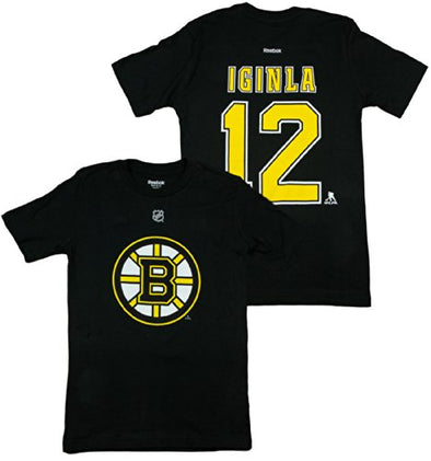 Reebok NHL Youth Boston Bruins Jarome Iginla #12 Player Tee Shirt, Black