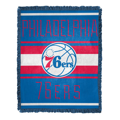 Northwest NBA Philadelphia 76ers Nose Tackle Woven Jacquard Throw Blanket