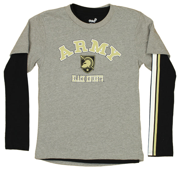 Outerstuff Army Black Knights NCAA Boy's Youth (8-20) Classic Fade Long Sleeve and Short Sleeve Combo Pack