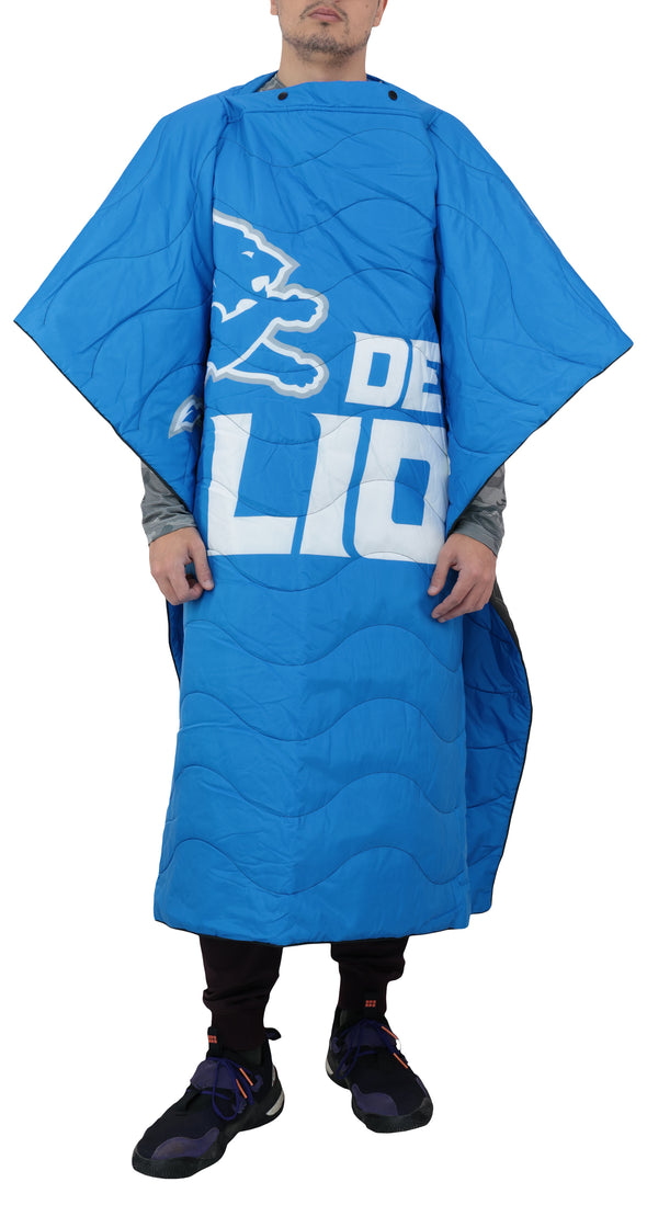 FOCO NFL Detroits Lions Exclusive Outdoor Wearable Big Logo Blanket, 50" x 60"