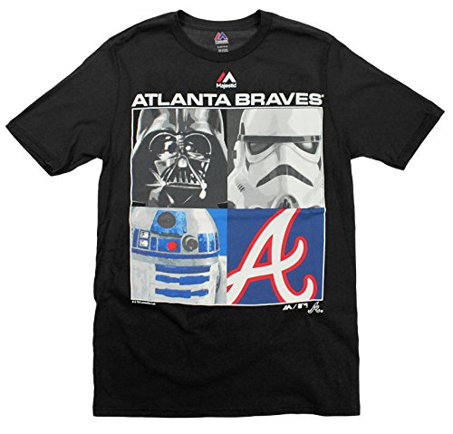 MLB Youth Atlanta Braves Star Wars Main Character T-Shirt, Black