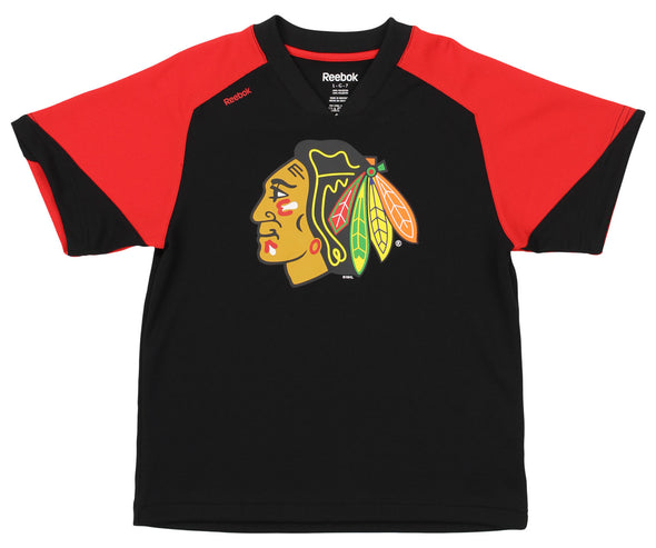 Reebok NHL Boys Kids Chicago Blackhawks Powergrid Shirt & Short Set, Black