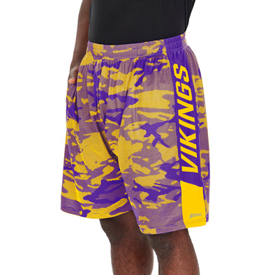 Zubaz Men's NFL Minnesota Vikings Lightweight Shorts with Camo Lines