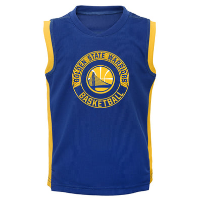 Outerstuff Golden State Warriors NBA Boys Toddler Muscle Tee & Short Set, Blue
