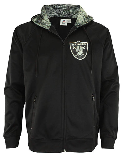 Zubaz NFL Oakland  Raiders Men's Heavyweight Full Zip  Fleece Hoodie