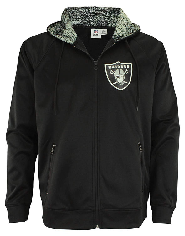 Zubaz NFL Oakland  Raiders Men's Heavyweight Full Zip  Fleece Hoodie