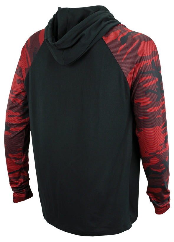 Zubaz NFL Men's Atlanta Falcons Team Color Block 1/4 Zip Hoodie W/ Camo Lines