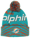 FOCO X Zubaz NFL Collab 3 Pack Glove Scarf & Hat Outdoor Winter Set, Miami Dolphins