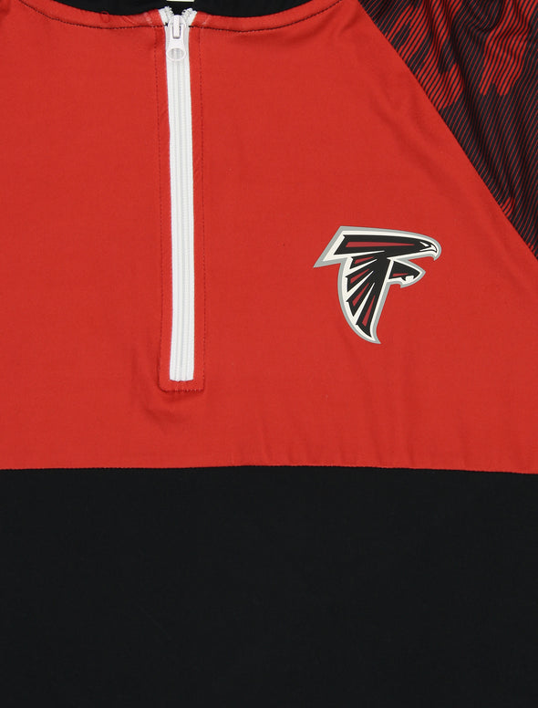 Zubaz NFL Men's Atlanta Falcons Team Color Block 1/4 Zip Hoodie W/ Camo Lines