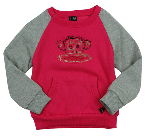 Paul Frank Little Girl's Kids Rhinestone Julius Raglan Pull Over Sweatshirt