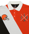 KLEW NFL Men's Clevleland Browns Diagonal Stripe Rugby Polo