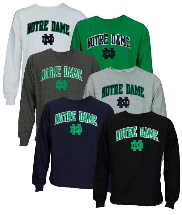NCAA Men's Notre Dame Fighting Irish Logo Pullover Fleece Crew Sweatshirt