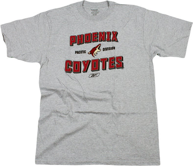 Reebok NHL Hockey Men's Phoenix Coyotes T-Shirt Top Tee, Grey