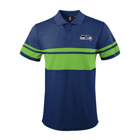 FOCO Men's NFL Seattle Seahawks Stripe Polo Shirt