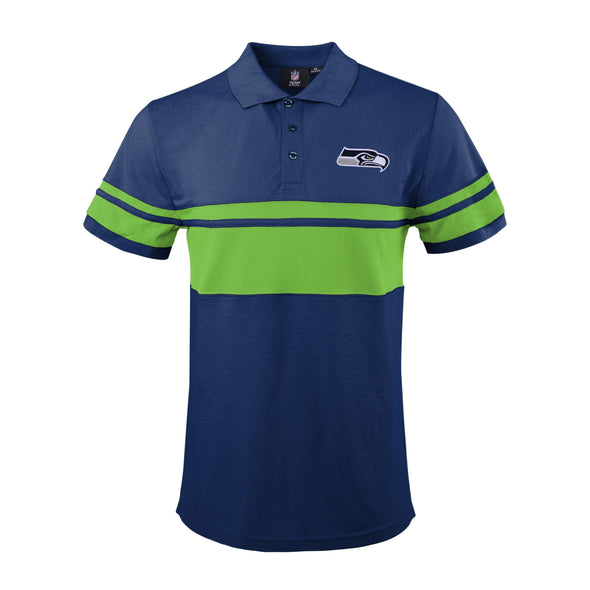 FOCO Men's NFL Seattle Seahawks Stripe Polo Shirt