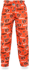 Zubaz NFL Football Men's Cincinnati Bengals Print Logo Comfy Pants w/Wordmark