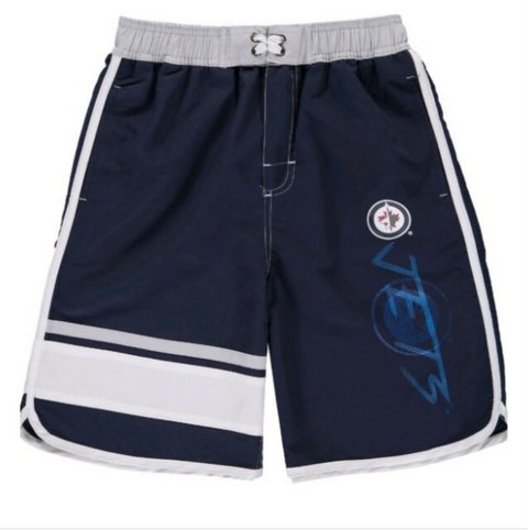 Outerstuff Winnipeg Jets NHL Boys Youth (8-20) Swim Short, Blue