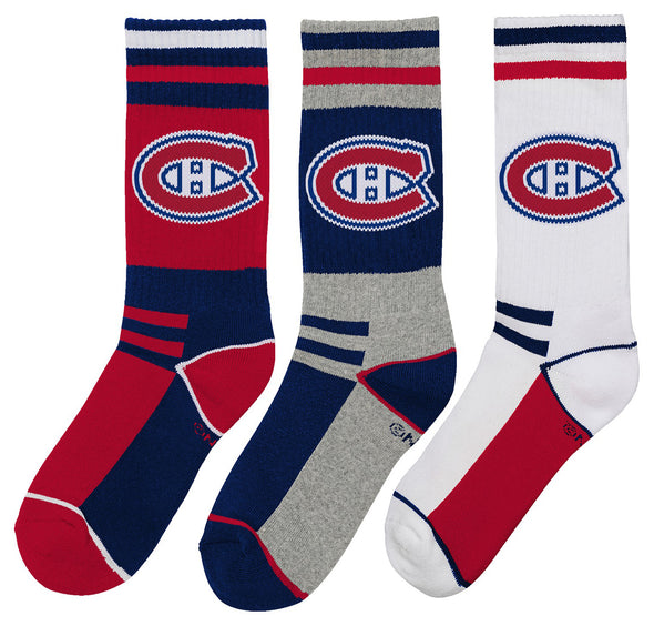 Outerstuff NHL Youth (5Y-7Y) Montreal Canadians 3-Pack Socks