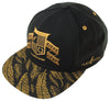 Flat Fitty Fly Gold Leaf Snapback Cap, Black/Gold, One Size