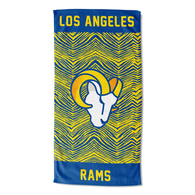 Northwest Los Angeles Rams NFL Classic Zebra Print Beach Towel, 30x60
