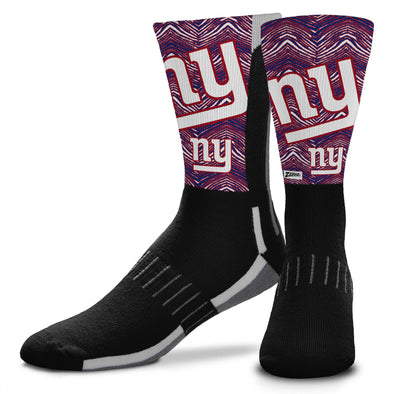 Zubaz X FBF NFL Youth New York Giants Phenom Curve Crew Socks