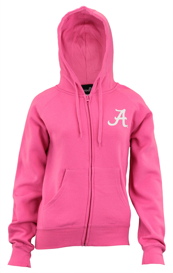 Outerstuff NCAA Women's Alabama Crimson Tide Zip Up Hoodie, Pink