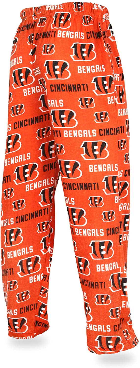 Zubaz NFL Football Men's Cincinnati Bengals Print Logo Comfy Pants w/Wordmark