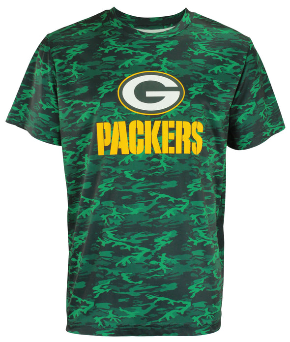 Zubaz NFL Football Men's Green Bay Packers Tundra Camo T-Shirt