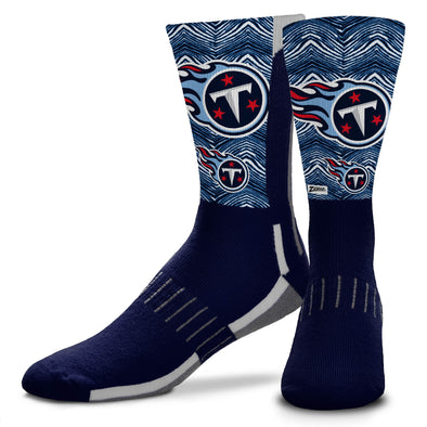 Zubaz X FBF NFL Youth Tennessee Titans Phenom Curve Crew Socks