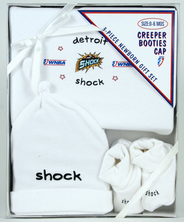 WNBA Basketball Detroit Shock Three Piece Newborn 0-6 Gift Set