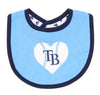 Outerstuff MLB Infant Tampa Bay Rays Play With Heart Creeper, Bib & Bootie Set