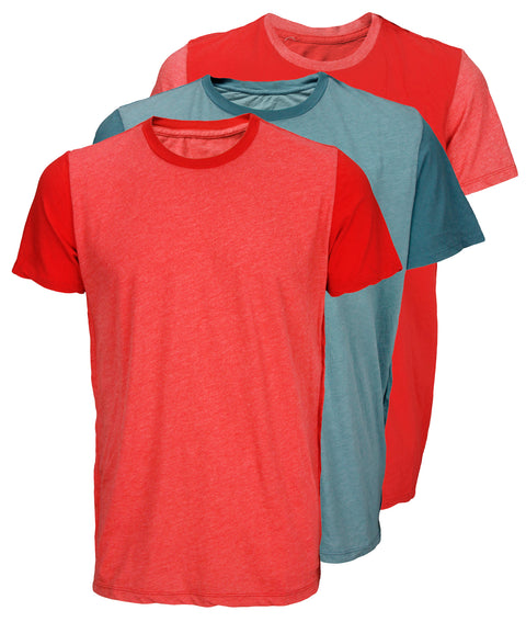 Big Star Men's Plain T-Shirt with Two Toned Collar and Sleeves, Color Options