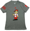 Adidas NCAA College Youth Girls Nebraska Cornhuskers T-Shirt - Light Gray