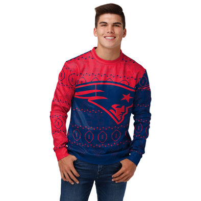 FOCO NFL Men's New England Patriots Ugly Printed Sweater