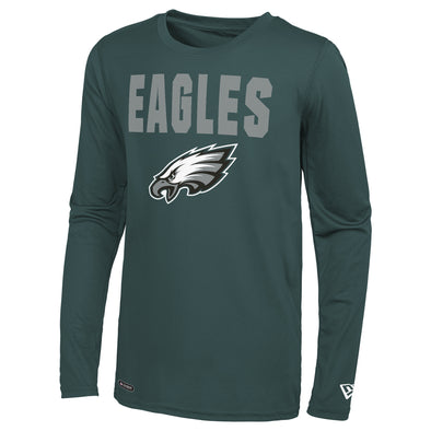 New Era NFL Men's Philadelphia Eagles 50 Yard Line Long Sleeve Poly Dri-Tek Tee
