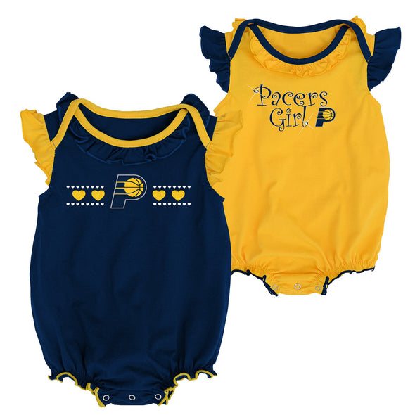 Outerstuff Indiana Pacers NBA Newborn Girls (0M-9M) Homecoming 2 Pack Creeper Set