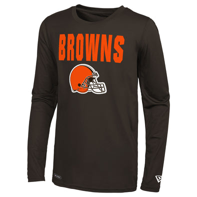 New Era NFL Men's Cleveland Browns 50 Yard Line Long Sleeve Poly Dri-Tek Tee