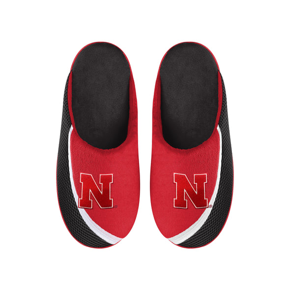 FOCO NCAA Men's Nebraska Cornhuskers 2022 Big Logo Color Edge Slippers