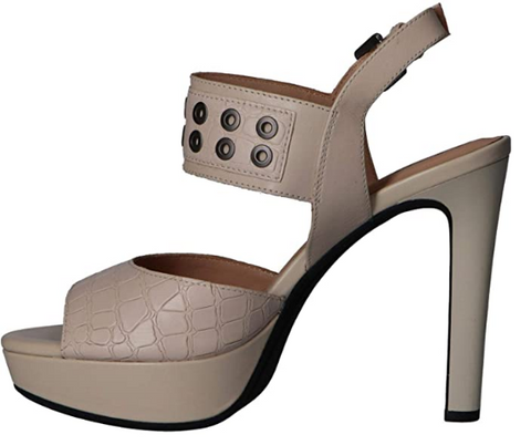 GEOX Women's D Felyxa C Open Toe Heels, Cream