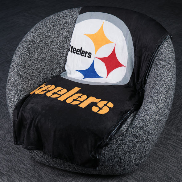 FOCO NFL Pittsburgh Steelers Plush Soft Micro Raschel Throw Blanket, 50 x 60