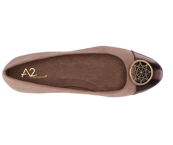 Aerosoles A2 Women's Trend Book Ballet Flat, Taupe