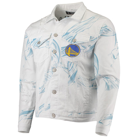FISLL NBA Men's Golden State Warriors Team Classic Denim Jacket