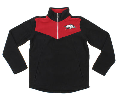 NCAA Youth Arkansas Razorbacks Break Point 1/4 Zip Pullover Sweater, Black