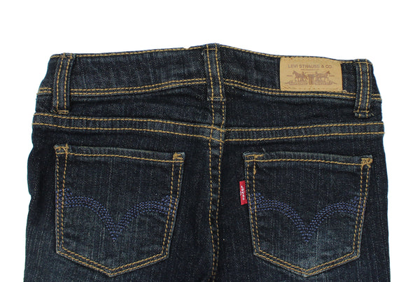 Levi's 312101-208 Little Girls Kids Super Skinny Stretch Denim Jeans - Dark Blue