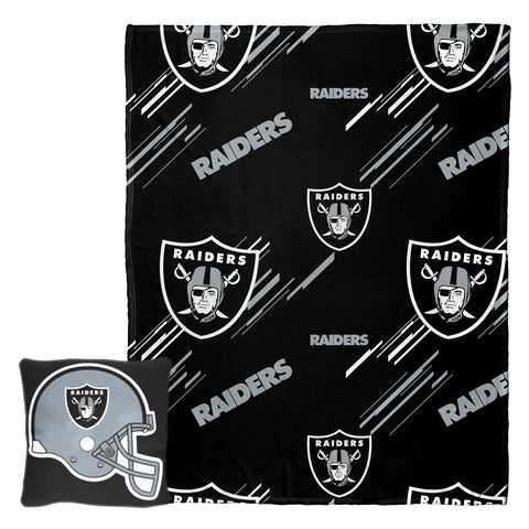 Northwest NFL Las Vegas Raiders Slashed Pillow and Throw Blanket Set