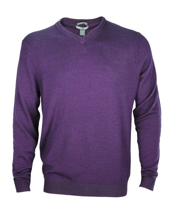 Ashworth Men's Plaited Merino V-Neck Casual Golf Sweater, Several Colors