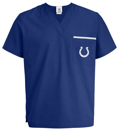 Fabrique Innovations NFL Unisex Indianapolis Colts Team Color Scrub Top